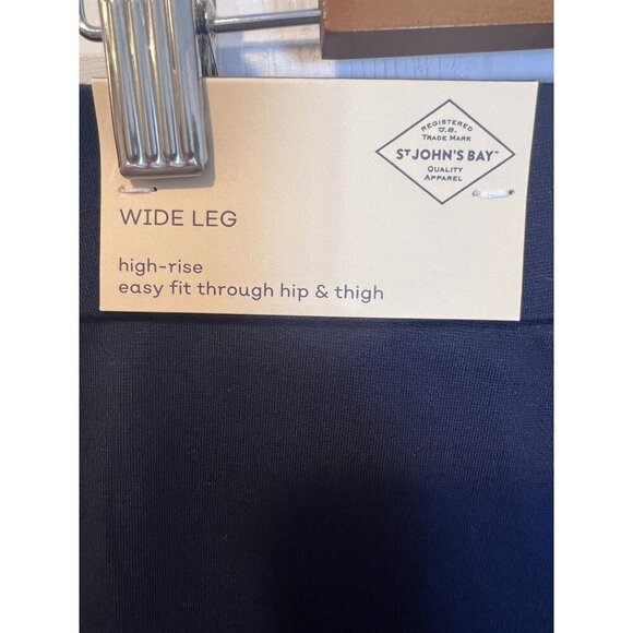 St John’s Bay Wide Leg Comfort Waist Knit Pull On Pants Medium Tall Navy Blue - Picture 9 of 13